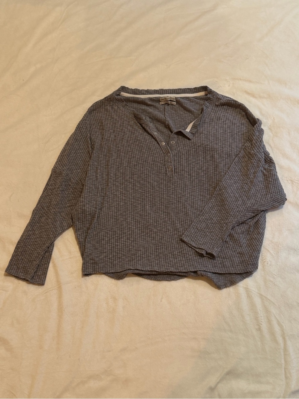 Urban Outfitters Gray Waffle Henley